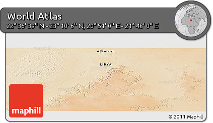Satellite Panoramic Map of the Area around 22° 53' 22" N, 21° 19' 30" E