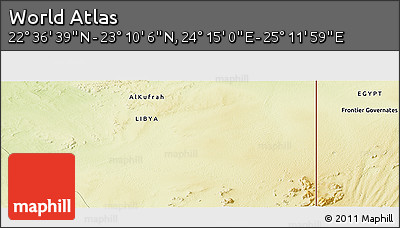 Physical Panoramic Map of the Area around 22° 53' 22" N, 24° 43' 30" E
