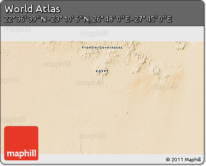Satellite 3D Map of the Area around 22° 53' 22" N, 27° 16' 29" E