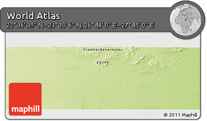 Physical Panoramic Map of the Area around 22° 53' 22" N, 27° 16' 29" E