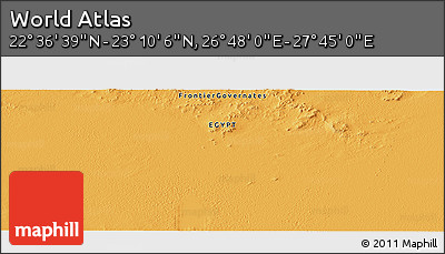 Political Panoramic Map of the Area around 22° 53' 22" N, 27° 16' 29" E