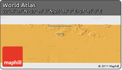 Political Panoramic Map of the Area around 22° 53' 22" N, 27° 16' 29" E