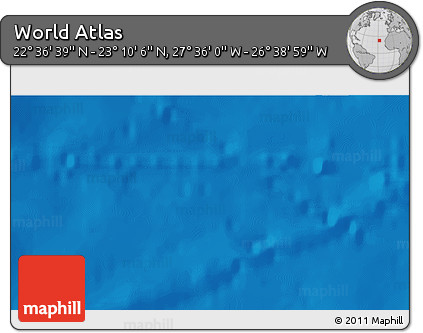 Physical 3D Map of the Area around 22° 53' 22" N, 27° 7' 30" W