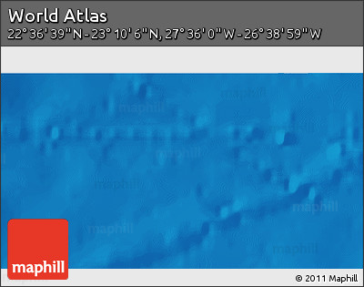 Physical 3D Map of the Area around 22° 53' 22" N, 27° 7' 30" W
