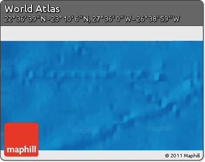 Physical 3D Map of the Area around 22° 53' 22" N, 27° 7' 30" W