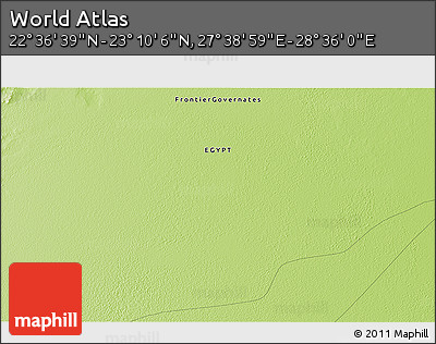 Physical 3D Map of the Area around 22° 53' 22" N, 28° 7' 30" E