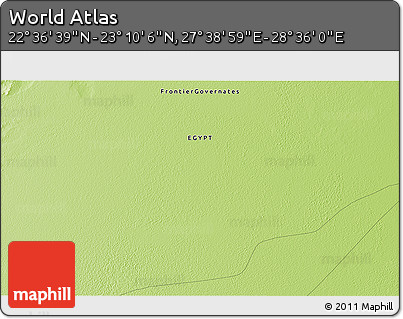 Physical 3D Map of the Area around 22° 53' 22" N, 28° 7' 30" E