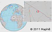 Gray Location Map of the area around 22° 53' 22" N, 2° 28' 30" W