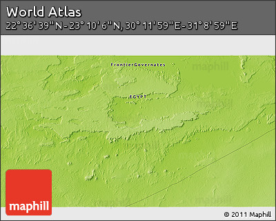 Physical 3D Map of the Area around 22° 53' 22" N, 30° 40' 29" E