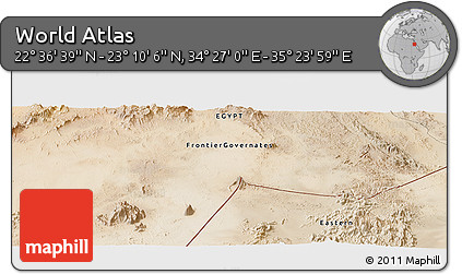 Satellite Panoramic Map of the Area around 22° 53' 22" N, 34° 55' 29" E