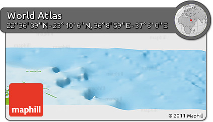 Physical Panoramic Map of the Area around 22° 53' 22" N, 36° 37' 30" E