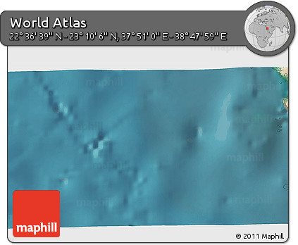 Satellite 3D Map of the Area around 22° 53' 22" N, 38° 19' 30" E