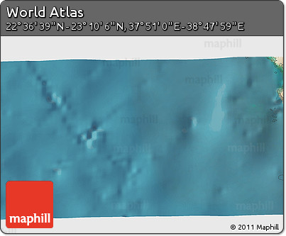 Satellite 3D Map of the Area around 22° 53' 22" N, 38° 19' 30" E
