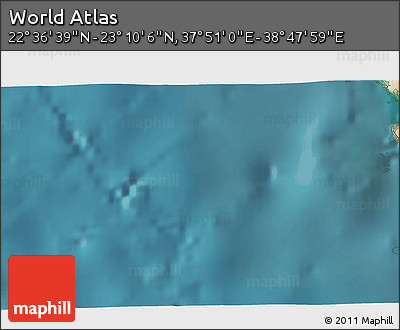 Satellite 3D Map of the Area around 22° 53' 22" N, 38° 19' 30" E
