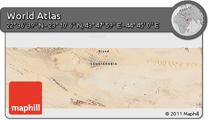 Satellite Panoramic Map of the Area around 22° 53' 22" N, 44° 16' 29" E
