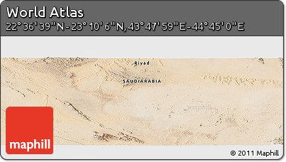Satellite Panoramic Map of the Area around 22° 53' 22" N, 44° 16' 29" E