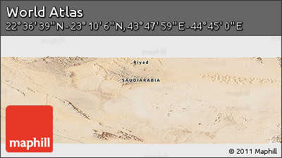 Satellite Panoramic Map of the Area around 22° 53' 22" N, 44° 16' 29" E