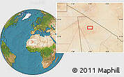 Satellite Location Map of the area around 22° 53' 22" N, 4° 10' 30" W