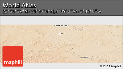 Satellite Panoramic Map of the Area around 22° 53' 22" N, 4° 10' 30" W