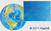 Physical Location Map of the area around 22° 53' 22" N, 51° 46' 29" W