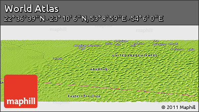 Physical Panoramic Map of the Area around 22° 53' 22" N, 53° 37' 30" E