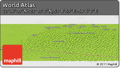 Physical Panoramic Map of the Area around 22° 53' 22" N, 53° 37' 30" E