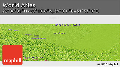 Physical Panoramic Map of the Area around 22° 53' 22" N, 54° 28' 30" E