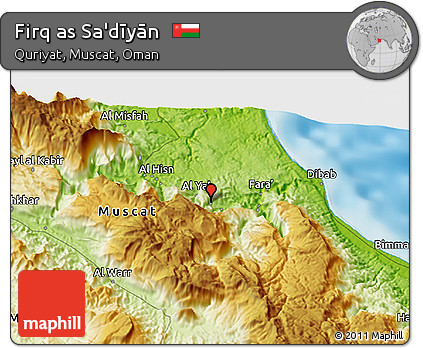 Physical 3D Map of Firq As Sa'dīyān
