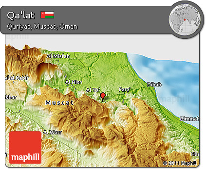 Physical 3D Map of Qa'lat
