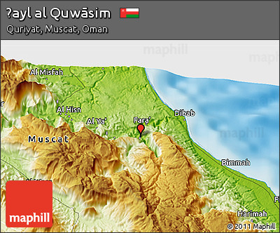 Physical 3D Map of Ḩayl Al Quwāsim