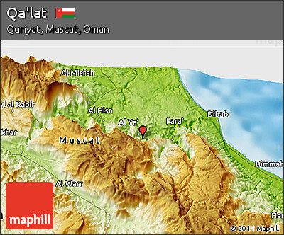 Physical 3D Map of Qa'lat