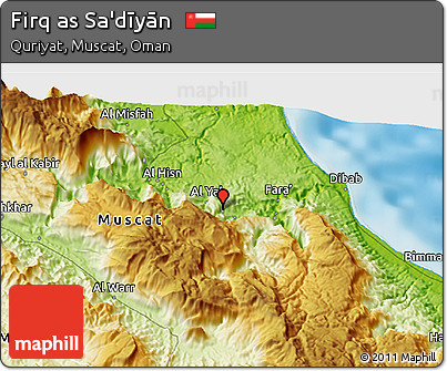 Physical 3D Map of Firq As Sa'dīyān