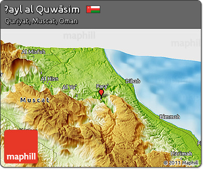 Physical 3D Map of Ḩayl Al Quwāsim