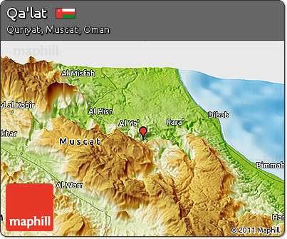 Physical 3D Map of Qa'lat