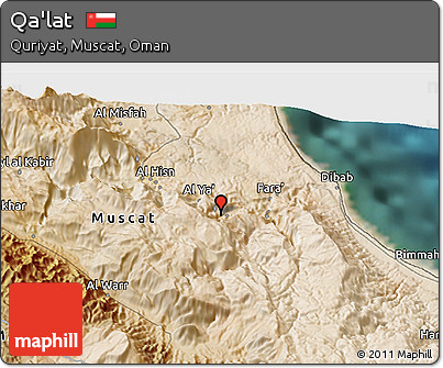 Satellite 3D Map of Qa'lat