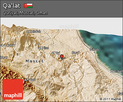 Satellite 3D Map of Qa'lat