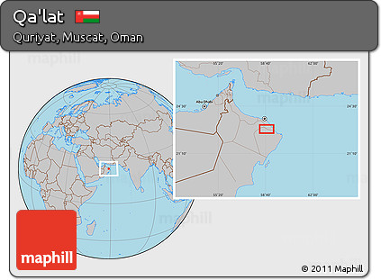 Gray Location Map of Qa'lat