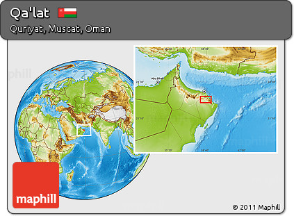 Physical Location Map of Qa'lat