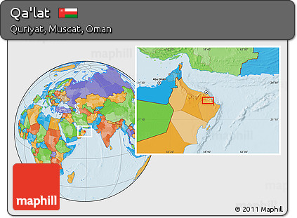 Political Location Map of Qa'lat