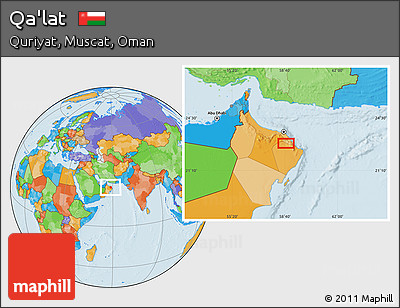 Political Location Map of Qa'lat