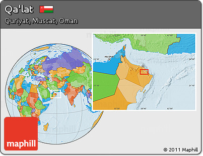 Political Location Map of Qa'lat