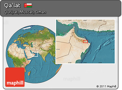 Satellite Location Map of Qa'lat