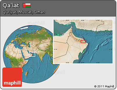 Satellite Location Map of Qa'lat