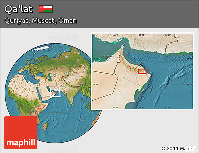 Satellite Location Map of Qa'lat
