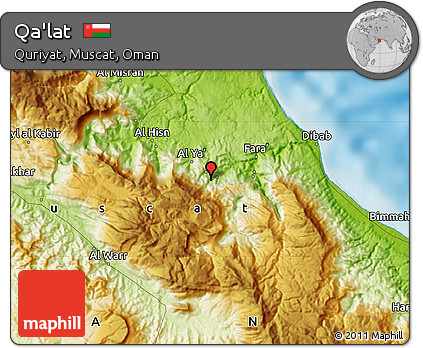 Physical Map of Qa'lat