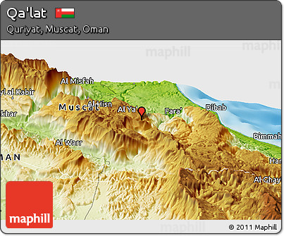 Physical Panoramic Map of Qa'lat