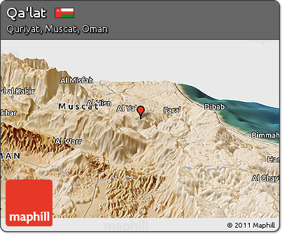 Satellite Panoramic Map of Qa'lat