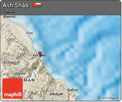 Shaded Relief 3D Map of Ash Shāb