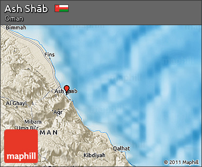 Shaded Relief 3D Map of Ash Shāb