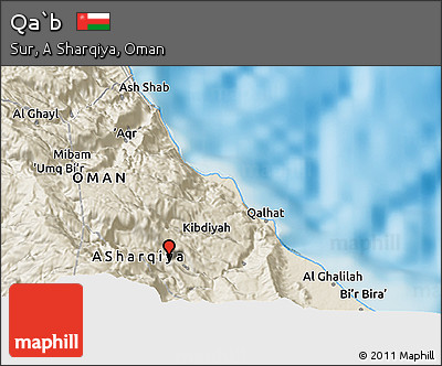 Shaded Relief 3D Map of Qa`b